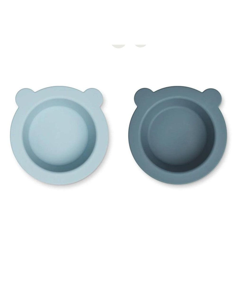 Liewood Peony Suction Bowl Whale Blue/Dove Blue Set of 2