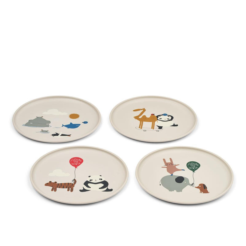 Liewood Remco Plate 4-pack Around The World/Sandy