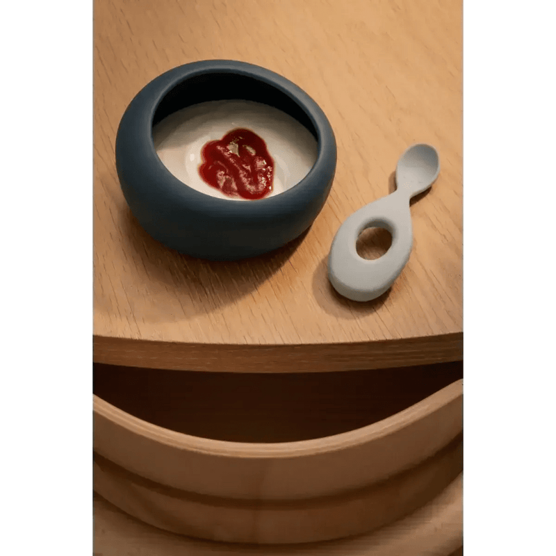 Liewood Sparia Bowl with Spoon Whale Blue/Dove Blue - Studio Play