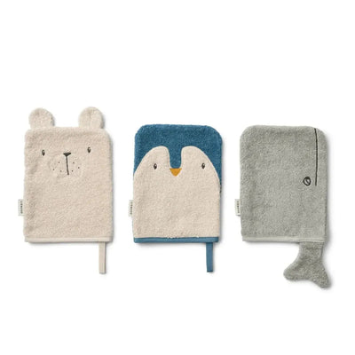 Liewood Sylvester 3 Washandjes Artic Sea - Studio Play