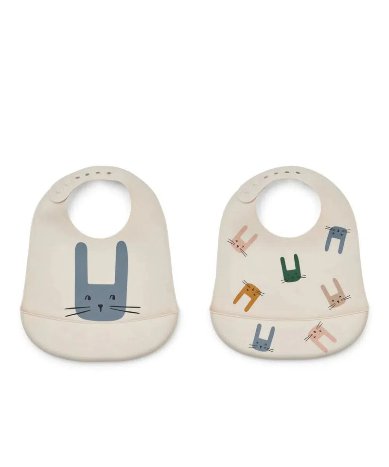 Liewood Tilda Printed Bib 2-Pack Bunny/Sandy