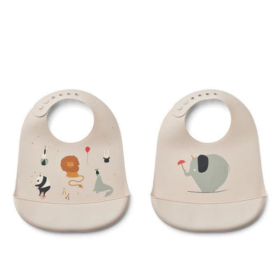 Liewood Tilda Printed Bib 2 - Pack Circus/Sandy - Studio Play