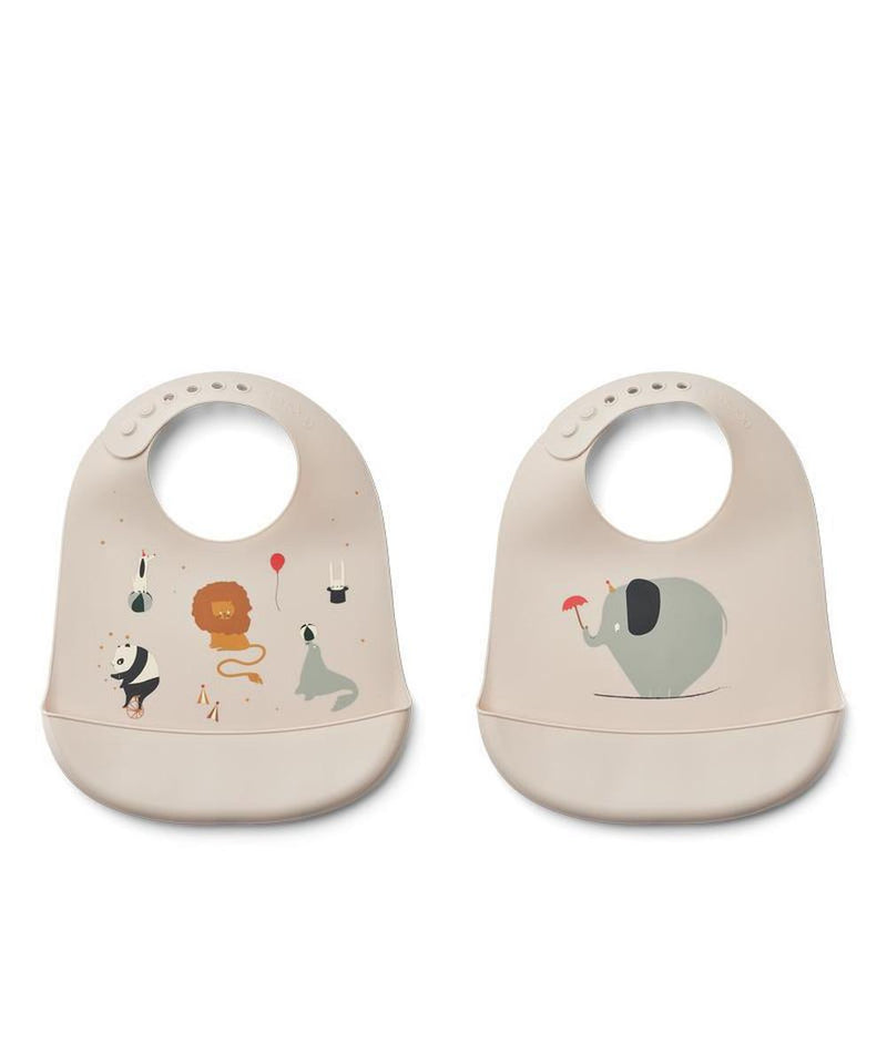 Liewood Tilda Printed Bib 2-Pack Circus/Sandy