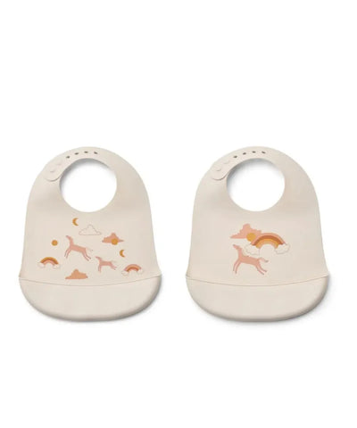 Liewood Tilda Printed Bib 2-Pack Dream/Ecru