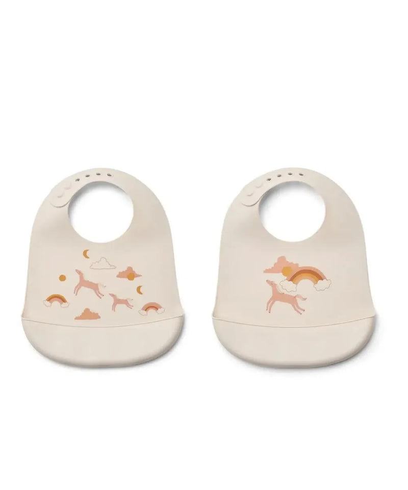 Liewood Tilda Printed Bib 2-Pack Dream/Ecru