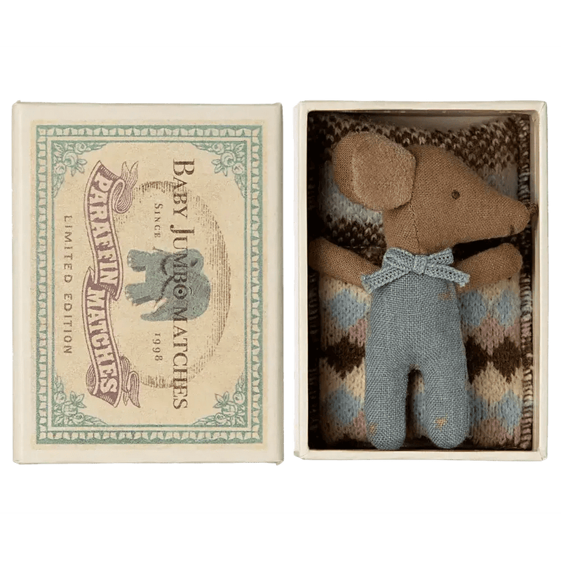Maileg Baby Mouse Sleepy Wakey Blue NEW - Studio Play