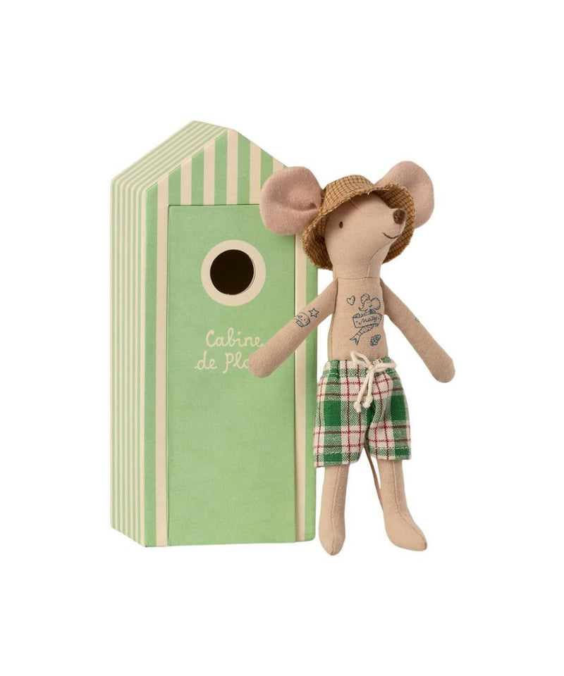 Maileg Beach Mice - Dad in Cabine de Plage