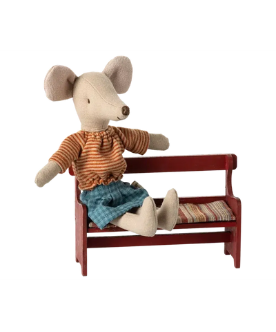 Maileg Bench, Mouse Red