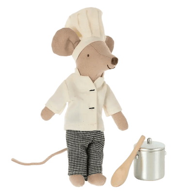 Maileg Chef Mouse W. Soup Pot And Spoon, Big Brother - Studio Play