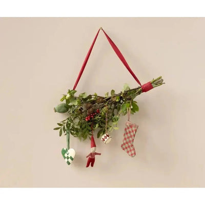 Maileg Christmas Ornament Stocking Checker Red - Studio Play