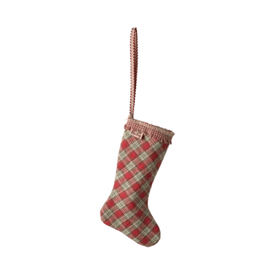 Maileg Christmas Ornament Stocking Checker Red - Studio Play
