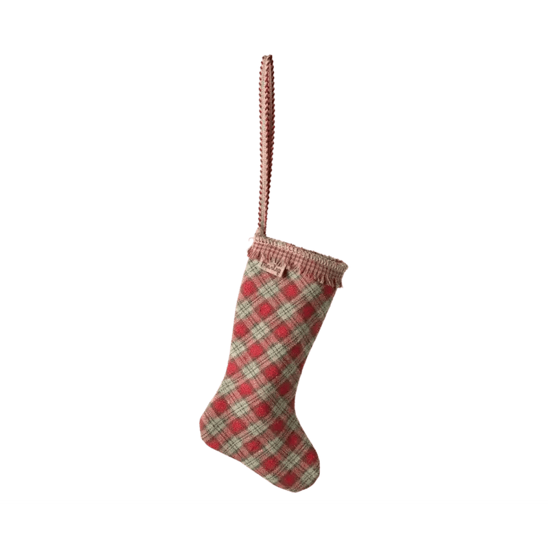 Maileg Christmas Ornament Stocking Checker Red - Studio Play