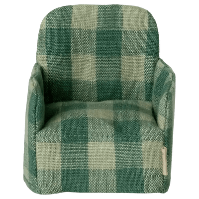 Maileg Folding Chair Mouse Green Check - Studio Play