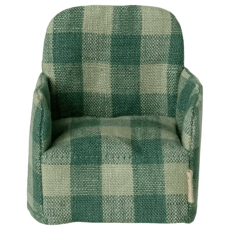 Maileg Folding Chair Mouse Green Check - Studio Play