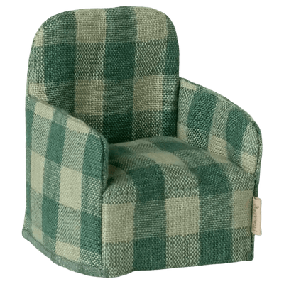 Maileg Folding Chair Mouse Green Check - Studio Play