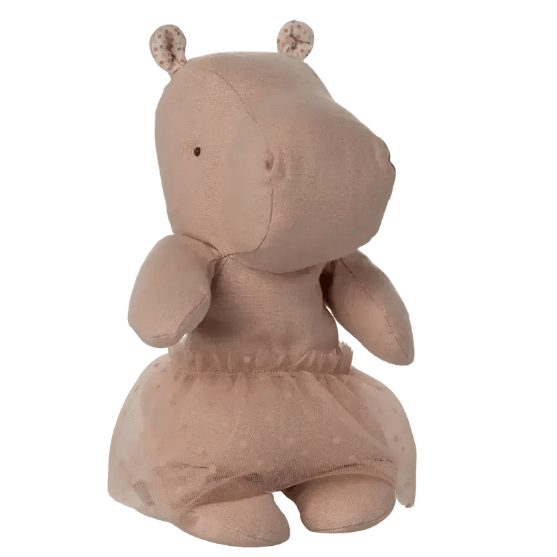Maileg Hippo With Skirt Small Soft Rose