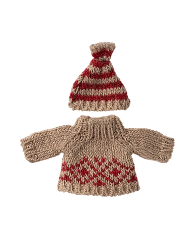 Maileg Knitted Sweater And Hat For Mum Mouse