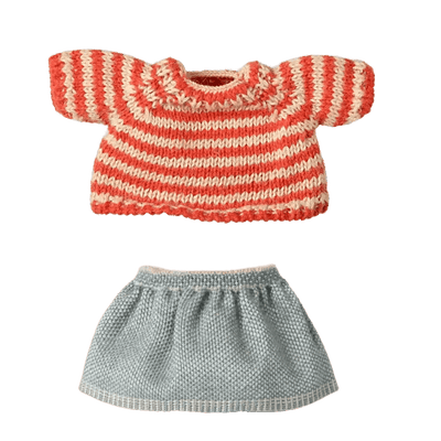 Maileg Knitted Sweater And Skirt Big Sister Mouse - Studio Play
