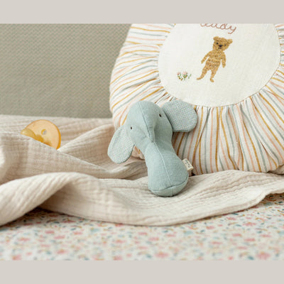 Maileg Lullaby Friends Elephant Rattle Light Dusty Blue
