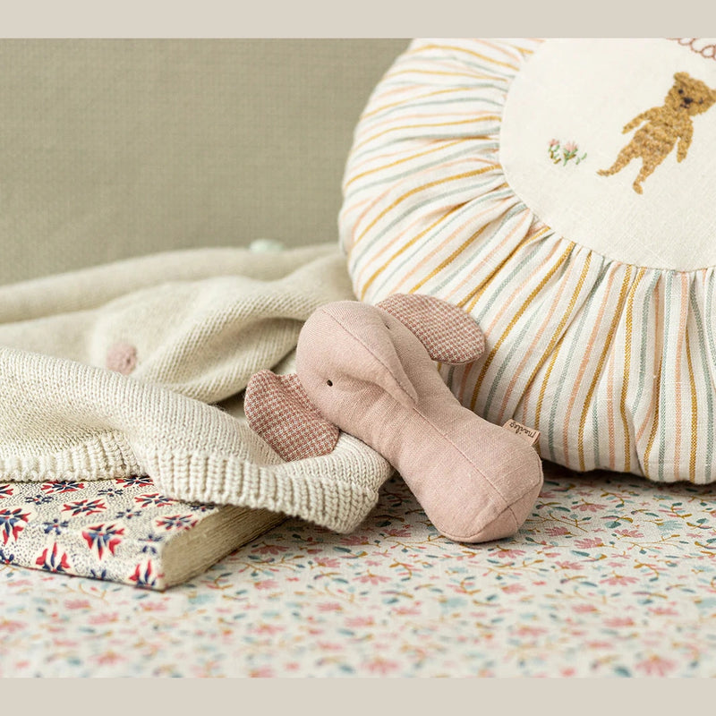 Maileg Lullaby Friends Elephant Rattle Rose
