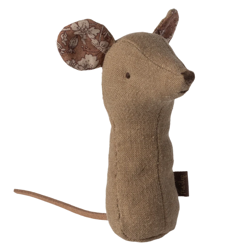 Maileg Lullaby Friends Mouse Rattle Light Umber