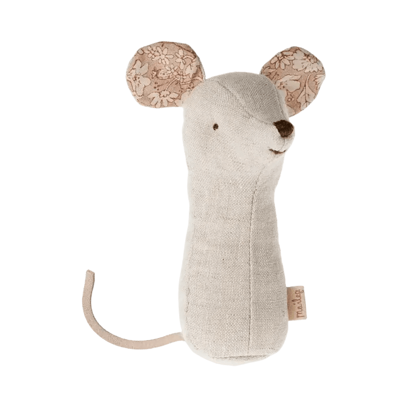 Maileg Lullaby Friends Mouse Rattle Nature - Studio Play