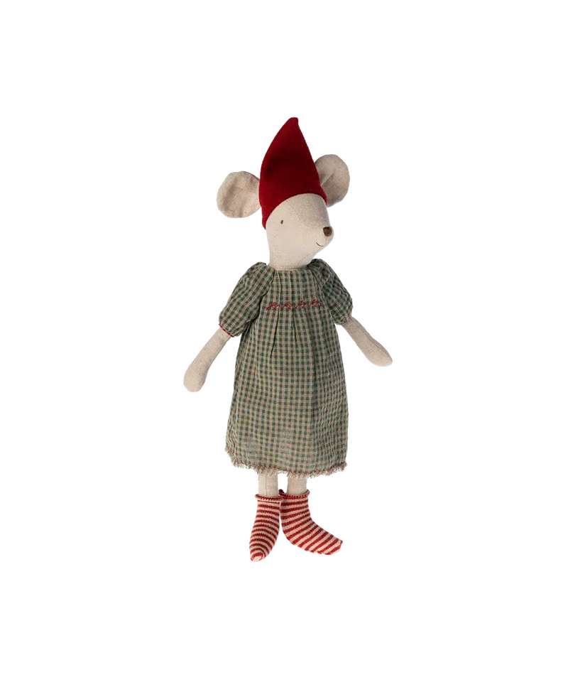 Maileg Medium Christmas Mouse Medium Girl