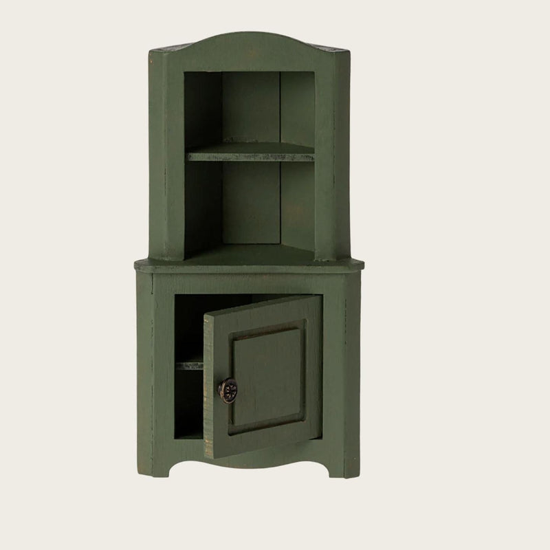 Maileg Miniature Corner Cabinet Mouse Dark green - Studio Play