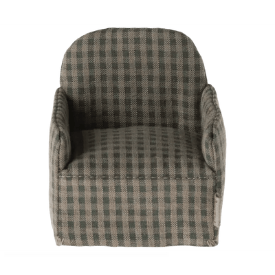 Maileg Mouse Chair Checker Green - Studio Play