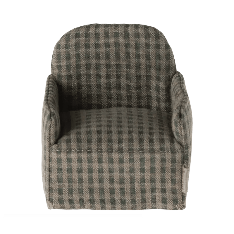 Maileg Mouse Chair Checker Green - Studio Play