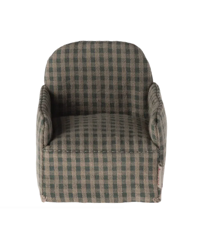 Maileg Mouse Chair Checker Green
