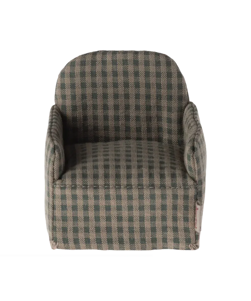 Maileg Mouse Chair Checker Green