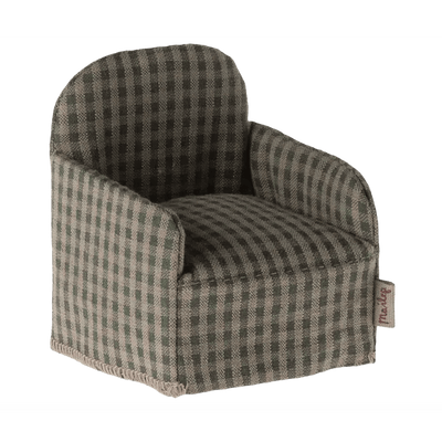 Maileg Mouse Chair Checker Green - Studio Play