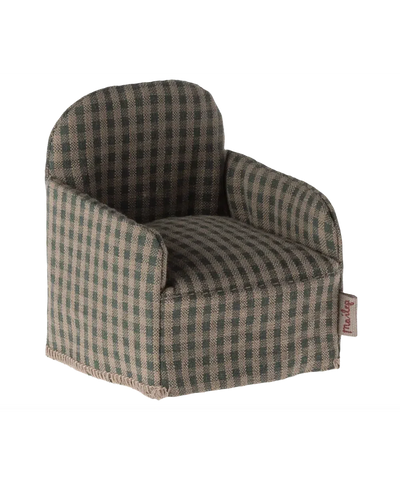 Maileg Mouse Chair Checker Green