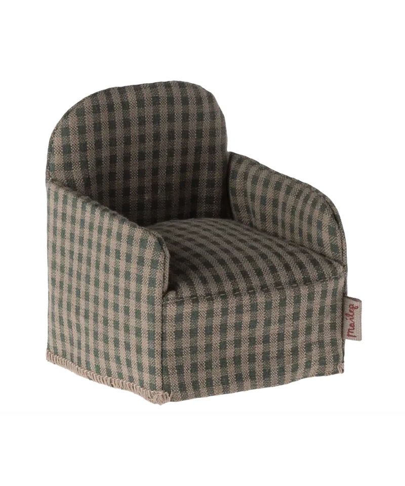 Maileg Mouse Chair Checker Green