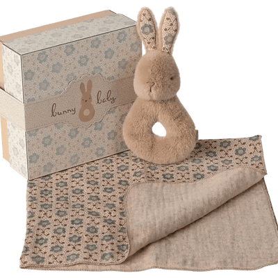 Maileg Rabbit Rattle Set Cream Peach - Studio Play