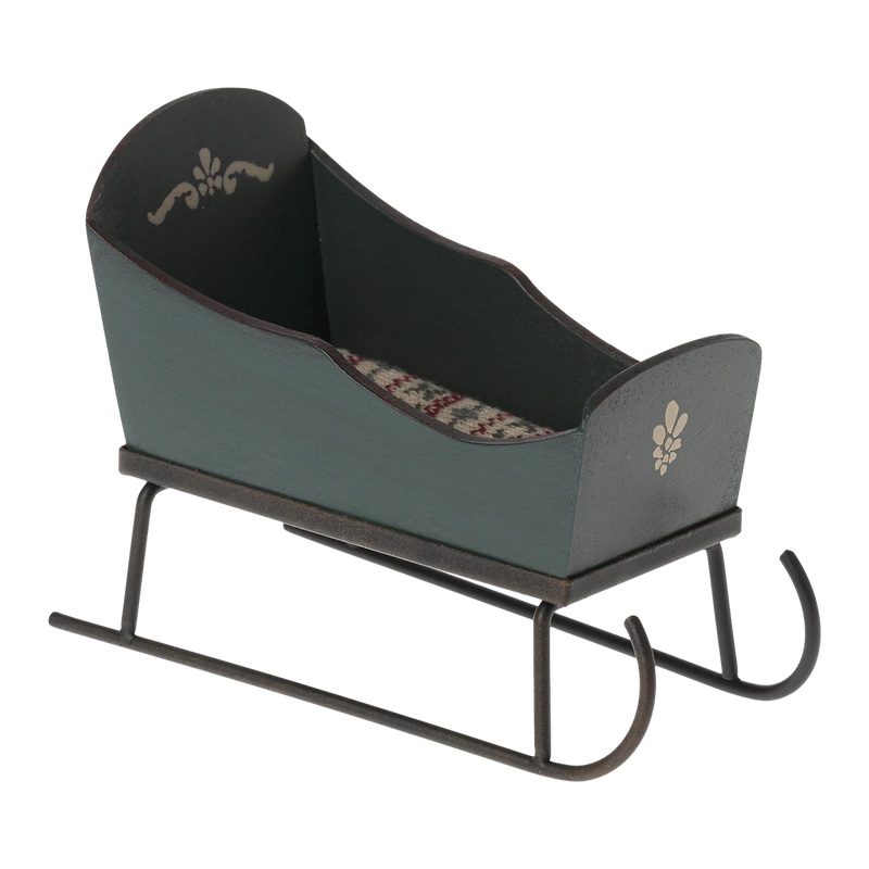 Maileg Sleigh, Mouse Green