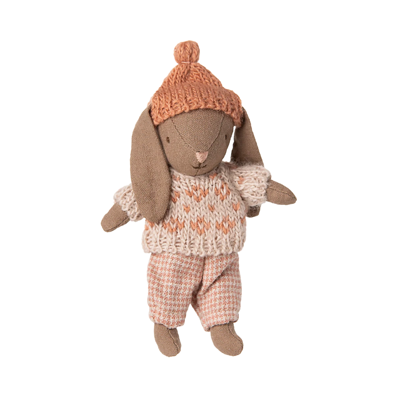 Maileg Winter Bunny Micro Brown Rose
