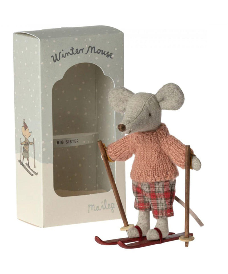 Maileg Winter Mouse With Ski Set, Big Sister