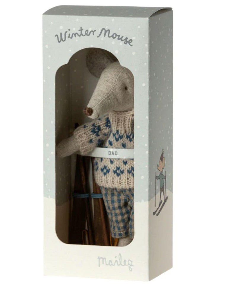 Maileg Winter Mouse With Ski Set, Dad