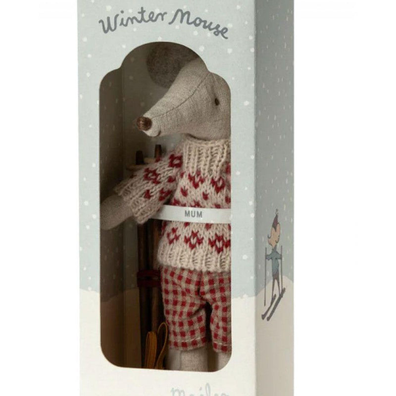Maileg Winter Mouse With Ski Set, Mum - Studio Play