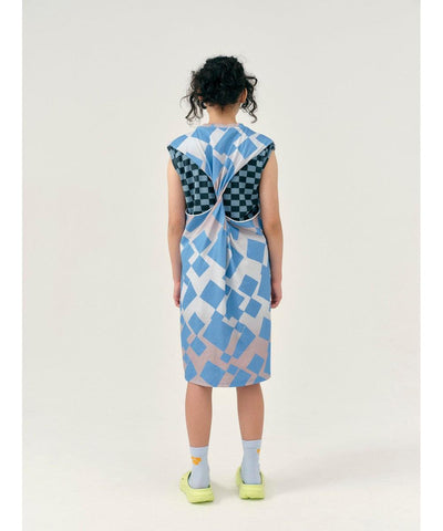 Main Story Twisted Dress Bonnie Blue Chequered