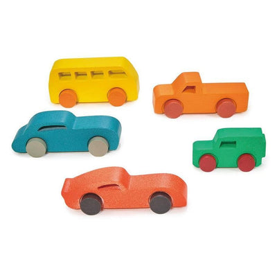 Mentari Set van 5 houten Auto's