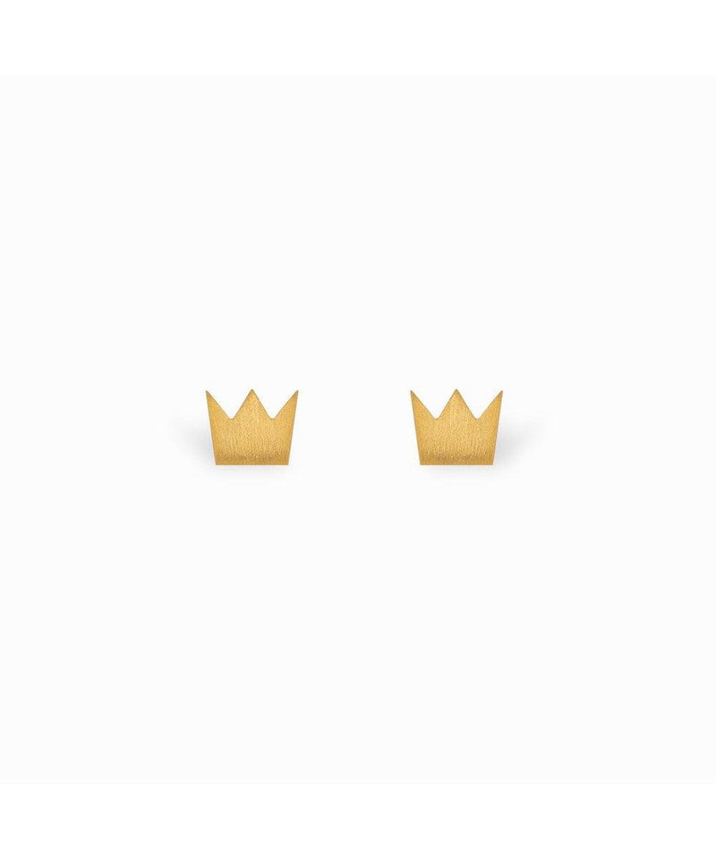 Mini Coquine Crown Golden Earrings