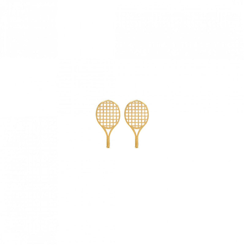 Mini Coquine Life Tennis Raket Golden Earrings