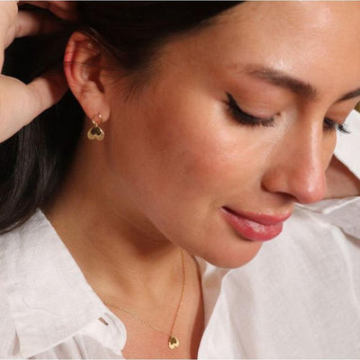Mini Coquine Love 2 Overlapping Hearts Golden Earrings - Studio Play