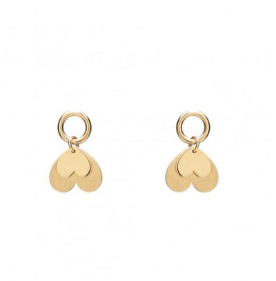 Mini Coquine Love 2 Overlapping Hearts Golden Earrings