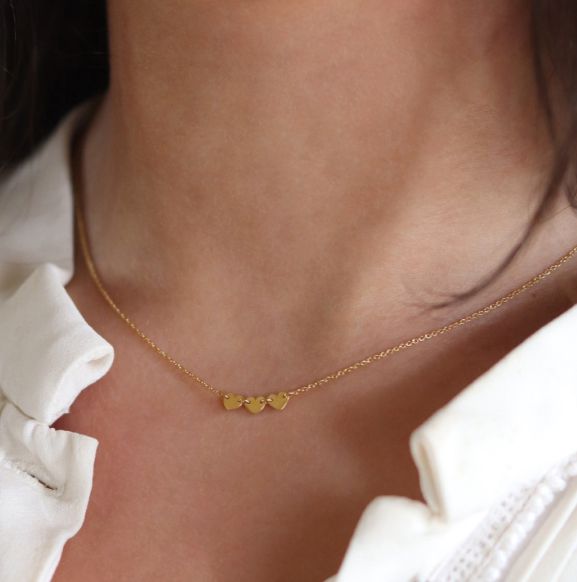 Mini Coquine Love 3 Hearts Golden Necklace