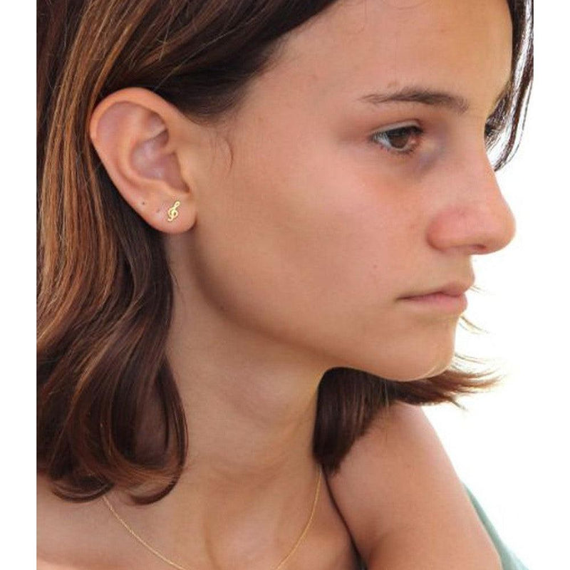 Mini Coquine Treble Clef Golden Earrings - Studio Play