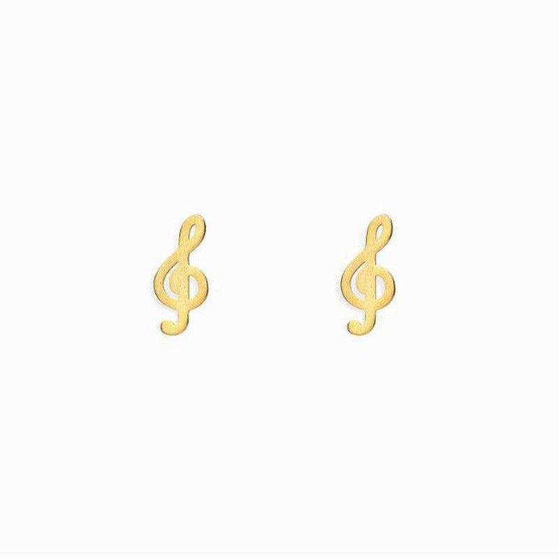 Mini Coquine Treble Clef Golden Earrings - Studio Play